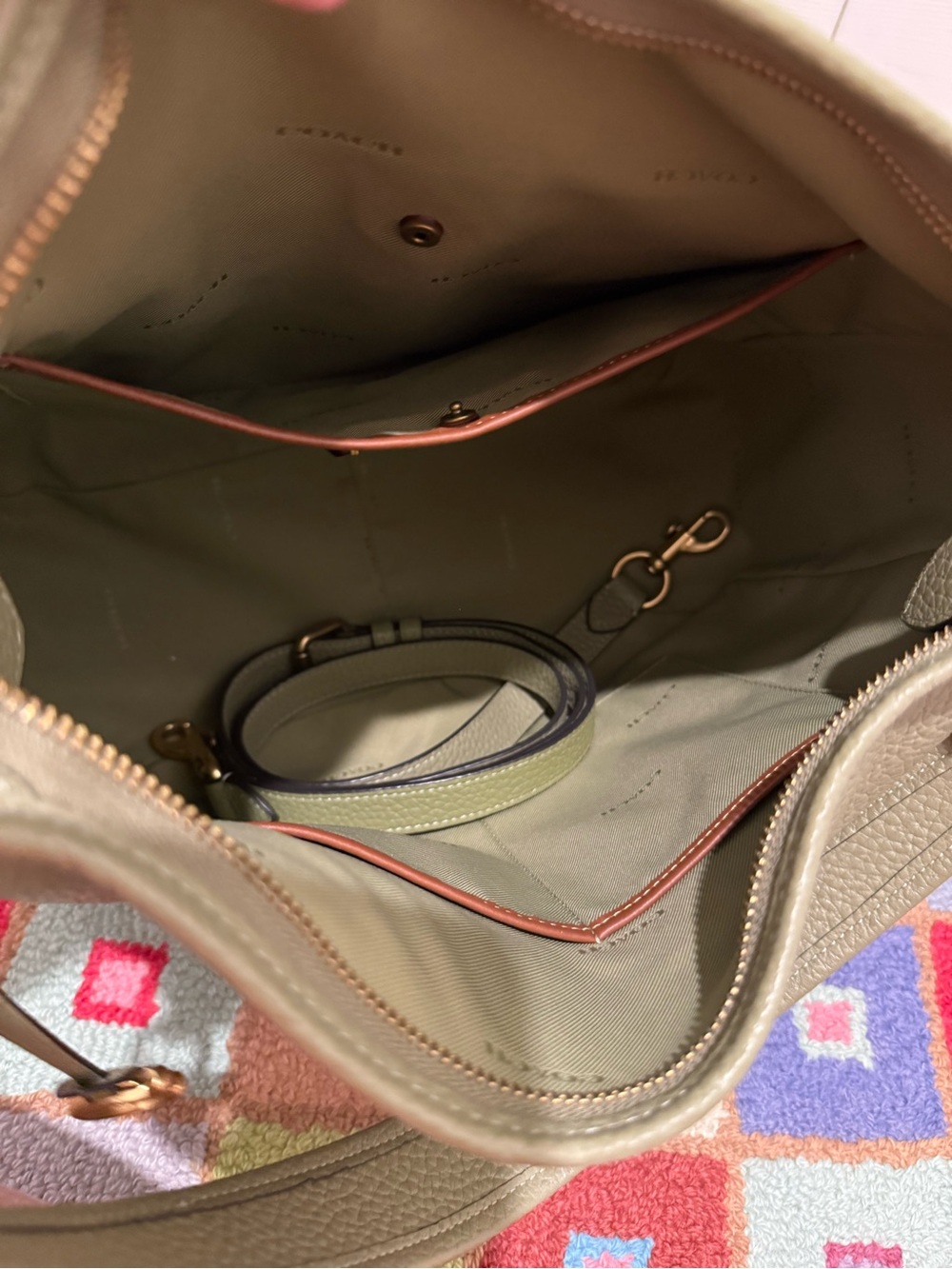 Coach Cary Soft Pebble Leather Shoulder Bag with Convertible Straps - Picture 7 of 10